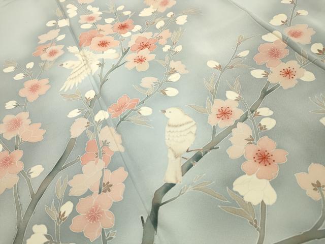 平和屋着物■訪問着 花鳥文 暈し染め 正絹 逸品 AABG1412sx