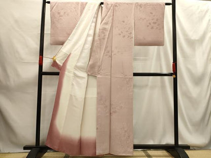 平和屋着物■上質な小紋 地紋起こし 草花文 正絹 逸品 AABG1414sx