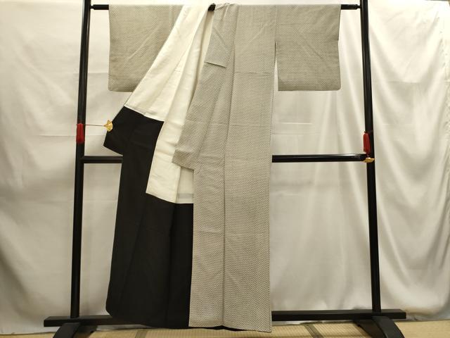平和屋着物■上質な小紋 亀甲文 正絹 逸品 AABG1416sx
