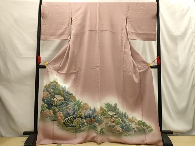 平和屋着物■豪華色留袖 手描き 風景文 暈し染め 正絹 逸品 AABG1420sx