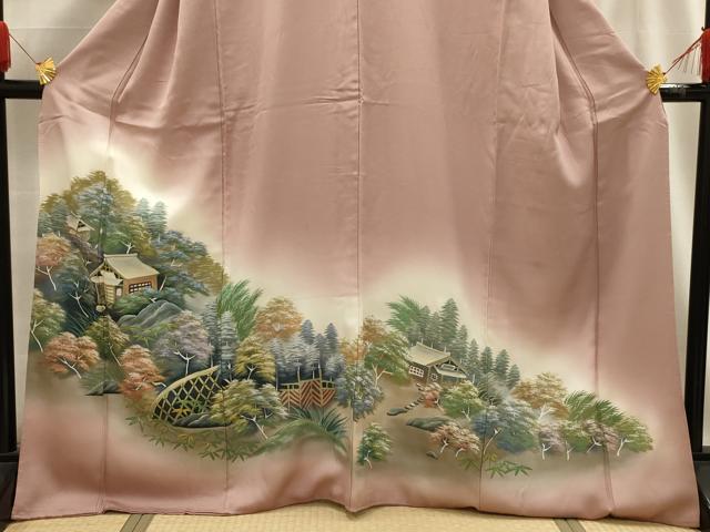 平和屋着物■豪華色留袖 手描き 風景文 暈し染め 正絹 逸品 AABG1420sx