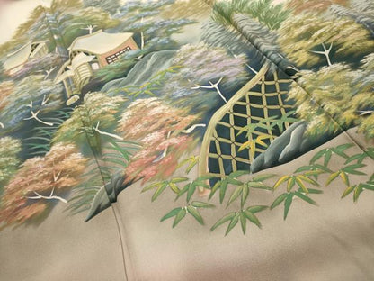 平和屋着物■豪華色留袖 手描き 風景文 暈し染め 正絹 逸品 AABG1420sx
