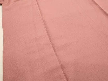 平和屋着物■上質な色無地 紋意匠 紅梅色 正絹 逸品 AABG1422sx