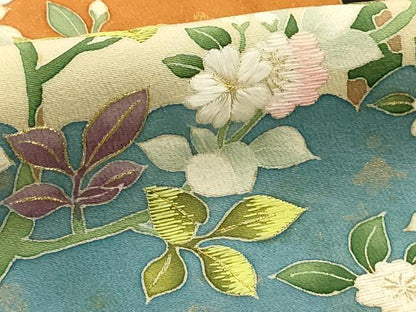 平和屋着物■豪華黒留袖 刺繍 雲取り枝花文 金糸 金彩 正絹 逸品 AABG1427sx