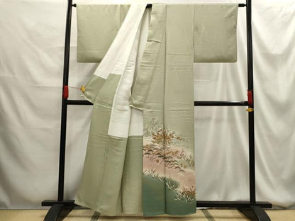 平和屋着物■豪華色留袖 松竹梅群鶴風景文 暈し染め 金彩 正絹 逸品 AABG1430sx