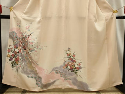 平和屋着物■訪問着 道長几帳花文 暈し染め 金彩 正絹 逸品 AABG1431sx