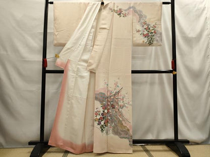 平和屋着物■訪問着 道長几帳花文 暈し染め 金彩 正絹 逸品 AABG1431sx