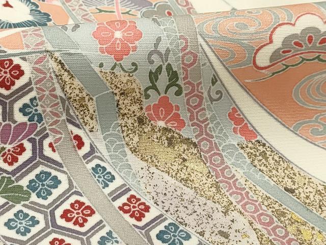 平和屋着物■訪問着 道長几帳花文 暈し染め 金彩 正絹 逸品 AABG1431sx