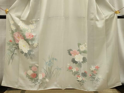 平和屋着物■訪問着 草花文 正絹 逸品 AABG1433sx