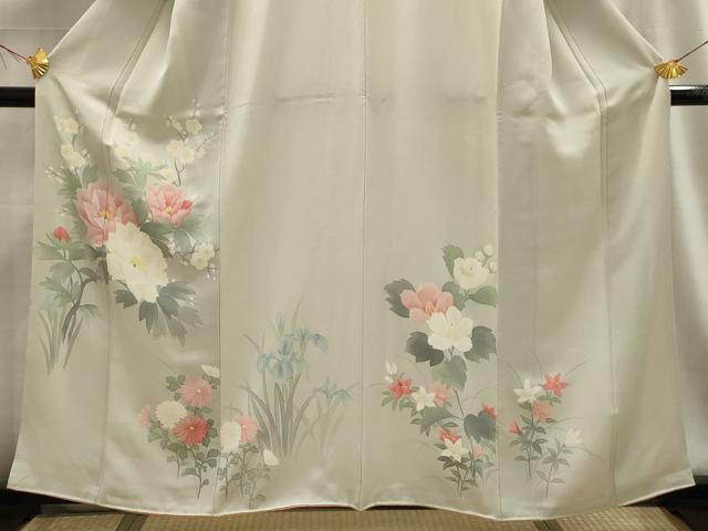 平和屋着物■訪問着 草花文 正絹 逸品 AABG1433sx
