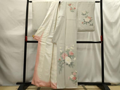 平和屋着物■訪問着 草花文 正絹 逸品 AABG1433sx