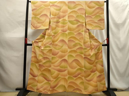平和屋着物■上質な小紋 遠山文 暈し染め 正絹 逸品 AABG1435sx