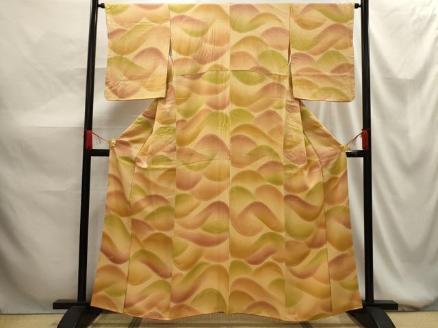 平和屋着物■上質な小紋 遠山文 暈し染め 正絹 逸品 AABG1435sx