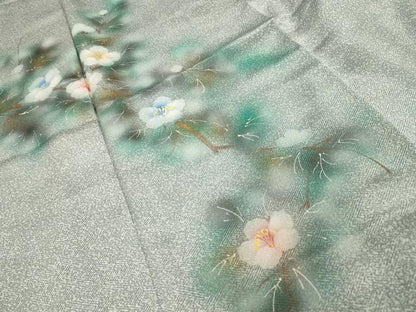 平和屋着物■訪問着 手描き 枝花文 暈し染め 金彩 正絹 逸品 AABG1439sx