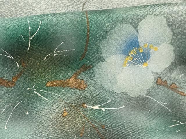平和屋着物■訪問着 手描き 枝花文 暈し染め 金彩 正絹 逸品 AABG1439sx