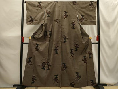 平和屋着物■本場大島紬 7マルキ 色紙重ね鼓文 正絹 逸品 AABG1440sx