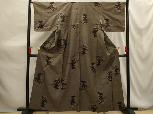 平和屋着物■本場大島紬 7マルキ 色紙重ね鼓文 正絹 逸品 AABG1440sx