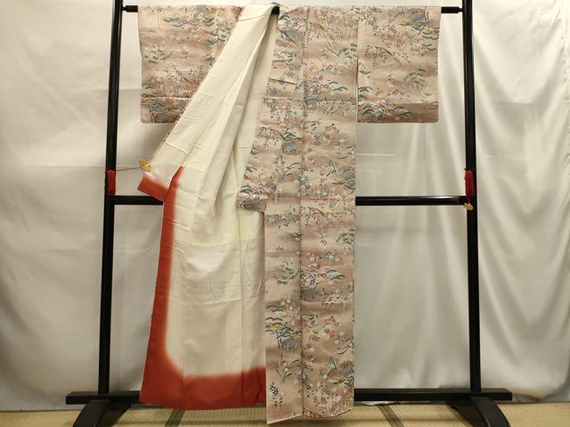 平和屋着物■上質な小紋 松竹梅風景文 暈し染め 正絹 逸品 AABG1443sx