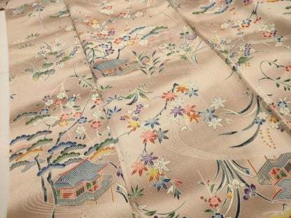 平和屋着物■上質な小紋 松竹梅風景文 暈し染め 正絹 逸品 AABG1443sx