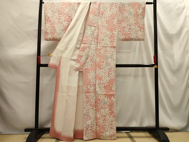 平和屋着物■上質な小紋 草花文 正絹 逸品 AABG1444sx