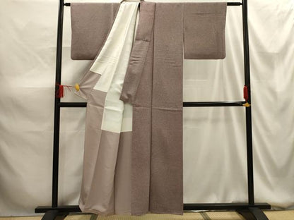 平和屋着物■上質な小紋 霞文 鬼しぼ縮緬 正絹 逸品 AABG1450sx