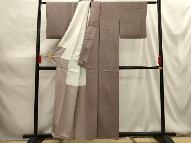 平和屋着物■上質な小紋 霞文 鬼しぼ縮緬 正絹 逸品 AABG1450sx