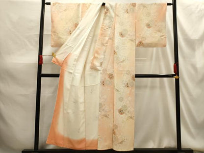 平和屋着物■上質な小紋 花蝶文 暈し染め 正絹 逸品 AABG1453sx
