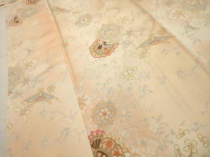 平和屋着物■上質な小紋 花蝶文 暈し染め 正絹 逸品 AABG1453sx