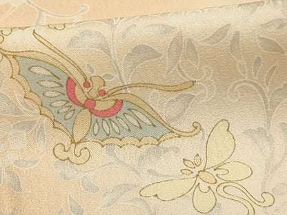 平和屋着物■上質な小紋 花蝶文 暈し染め 正絹 逸品 AABG1453sx