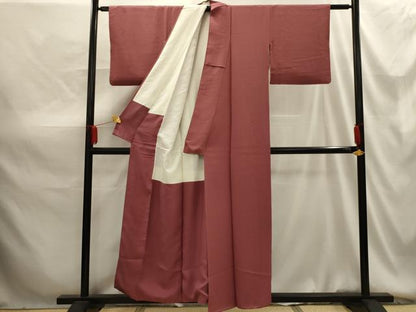 平和屋着物■上質な色無地 紋意匠 桃色 正絹 逸品 AABG1456sx