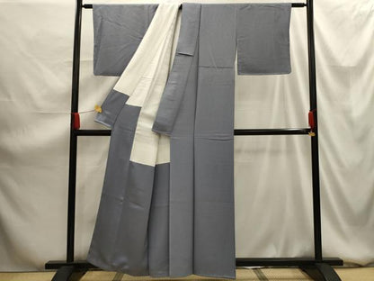 平和屋着物■本草木染作家 瑞寶 色無地 紋意匠 藤色 正絹 逸品 AABG1468sx