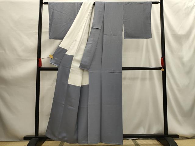 平和屋着物■本草木染作家 瑞寶 色無地 紋意匠 藤色 正絹 逸品 AABG1468sx