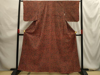 平和屋着物■上質な小紋 更紗花文 正絹 逸品 AABG1472sx