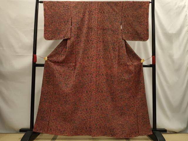 平和屋着物■上質な小紋 更紗花文 正絹 逸品 AABG1472sx