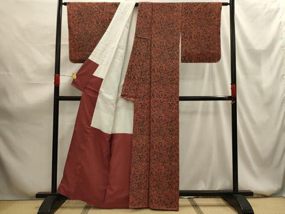 平和屋着物■上質な小紋 更紗花文 正絹 逸品 AABG1472sx