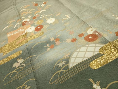平和屋着物■訪問着 松竹梅霞花文 暈し染め 金銀彩 正絹 逸品 AABG1474sx