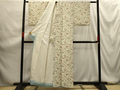 平和屋着物■上質な小紋 草花文 正絹 逸品 AABG1475sx