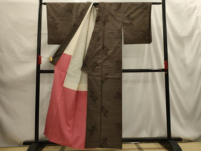 平和屋着物■本場大島紬 7マルキ 草花文 正絹 逸品 AABG1478sx