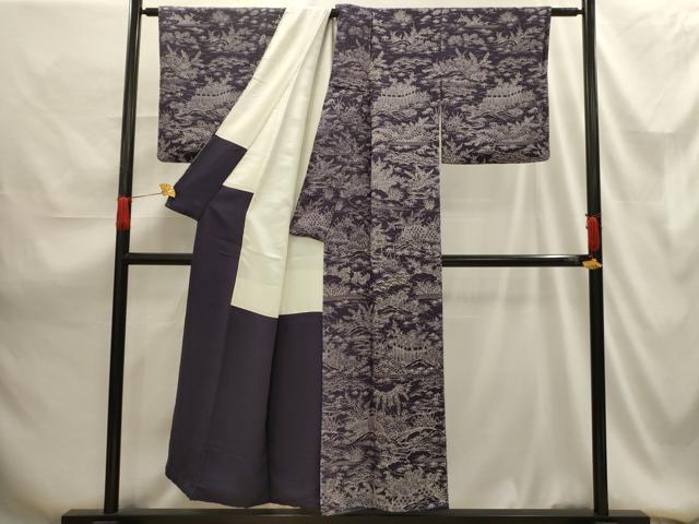 平和屋着物■訪問着 松竹梅風景文 正絹 逸品 AABG1479sx