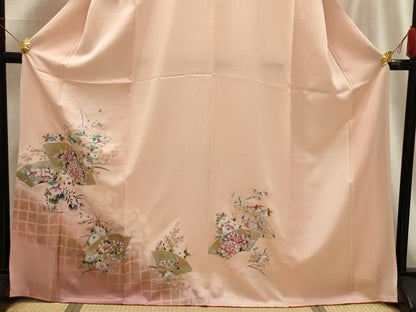 平和屋着物■訪問着 地紙重ね花文 暈し染め 金銀彩 正絹 逸品 AABG1481sx
