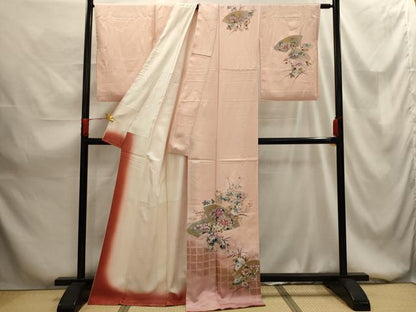 平和屋着物■訪問着 地紙重ね花文 暈し染め 金銀彩 正絹 逸品 AABG1481sx