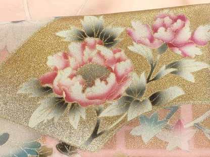 平和屋着物■訪問着 地紙重ね花文 暈し染め 金銀彩 正絹 逸品 AABG1481sx