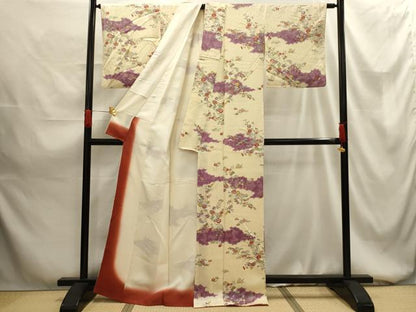 平和屋着物■上質な小紋 草花文 正絹 逸品 AABG1484sx