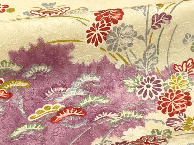 平和屋着物■上質な小紋 草花文 正絹 逸品 AABG1484sx