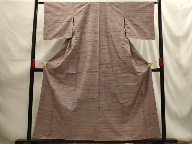 平和屋着物■上質な紬　横段文　正絹　逸品　AABG1485sx