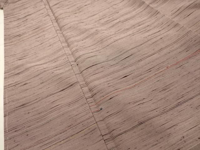 平和屋着物■上質な紬　横段文　正絹　逸品　AABG1485sx