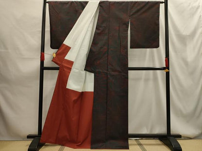 平和屋着物■本場大島紬　7マルキ　幾何学文　正絹　逸品　AABG1487sx