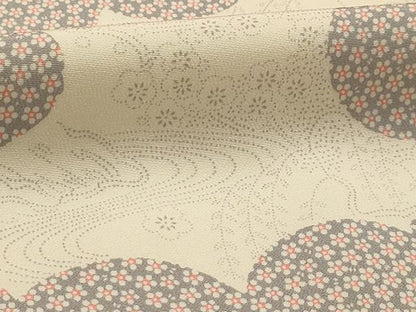 平和屋着物■上質な小紋 雲取花風景文 正絹 逸品 AABG1490sx