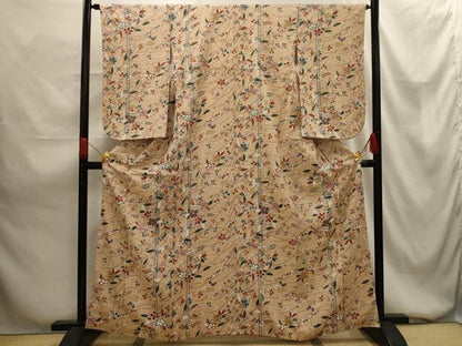 平和屋着物■上質な小紋 絞り 舞花文 金彩 正絹 逸品 AABG1492sx