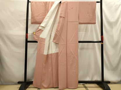 平和屋着物■訪問着 刺繍 飛鶴草花文 虹色 金糸 正絹 逸品 AABG1504sx